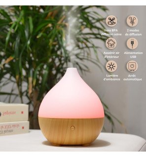 Zenaterra-Diffuseur ultrason Leo + 4 huiles essentielles indispensables-Zen'Arôme-Coffrets Aromathérapie