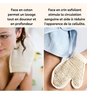  ensemble de soins naturels pour la peau comprenant accessoires en bois et crin sur fond blanc