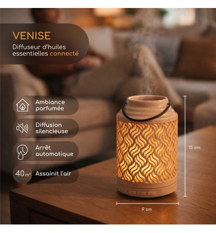 Venise - Diffuseur d'huiles essentielles connecté contrôlable via App