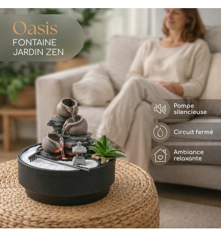 Oasis - Fontaine d'intérieur Jardin Zen