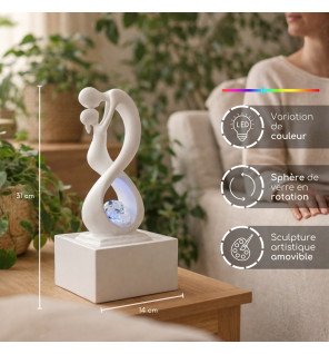 Zenaterra-Amor blanc - Fontaine d'intérieur Moderne-Zen'Light-Fontaines Moderne