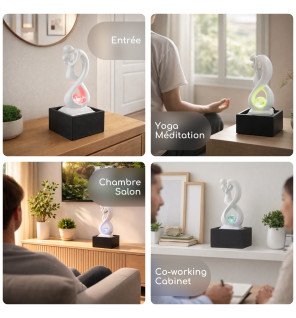 Zenaterra-Amor noir et blanc - Fontaine d'intérieur Moderne-Zen'Light-Fontaines Moderne