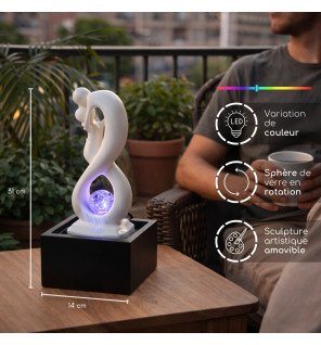 Zenaterra-Amor noir et blanc - Fontaine d'intérieur Moderne-Zen'Light-Fontaines Moderne