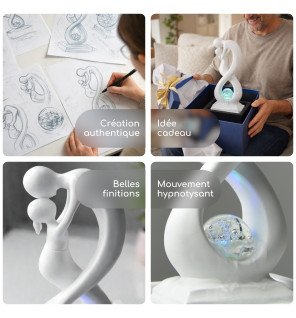 Zenaterra-Amor noir et blanc - Fontaine d'intérieur Moderne-Zen'Light-Fontaines Moderne