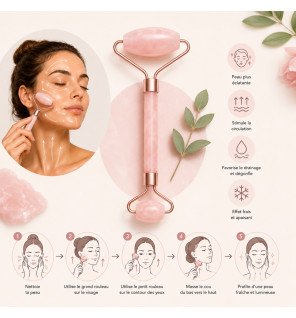Zenaterra-Masseur roller visage en quartz rose-Sun&Sia-Rollers