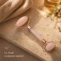 Masseur roller visage en quartz rose Masseur roller visage en quartz rose