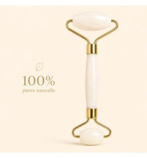 Masseur roller en pierre de jade blanc