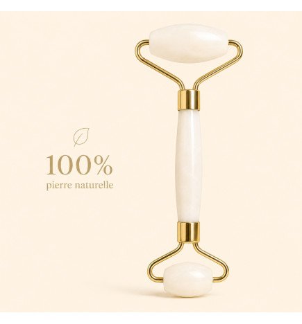 Masseur roller en pierre de jade blanc