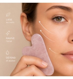 Gua sha en quartz rose