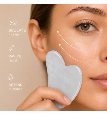 Gua Sha en cristal de roche