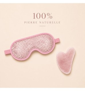 Zenaterra-Kit Gua Sha en quartz rose et Masque yeux thermoconfort-Sun&Sia-Gua Sha