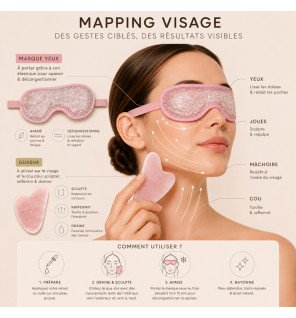 Zenaterra-Kit Gua Sha en quartz rose et Masque yeux thermoconfort-Sun&Sia-Gua Sha
