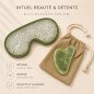 Kit Gua Sha en pierre de jade vert et masque yeux thermoconfort Kit Gua Sha en pierre de jade vert et masque yeux thermoconfort