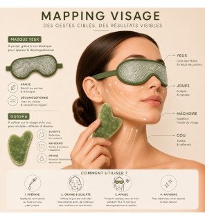 Zenaterra-Kit Gua Sha en pierre de jade vert et masque yeux thermoconfort-Sun&Sia-Gua Sha