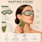 Kit Gua Sha en pierre de jade vert et masque yeux thermoconfort Kit Gua Sha en pierre de jade vert et masque yeux thermoconfort