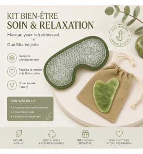 Zenaterra-Kit Gua Sha en pierre de jade vert et masque yeux thermoconfort-Sun&Sia-Gua Sha
