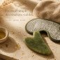 Kit Gua Sha en pierre de jade vert et masque yeux thermoconfort Kit Gua Sha en pierre de jade vert et masque yeux thermoconfort