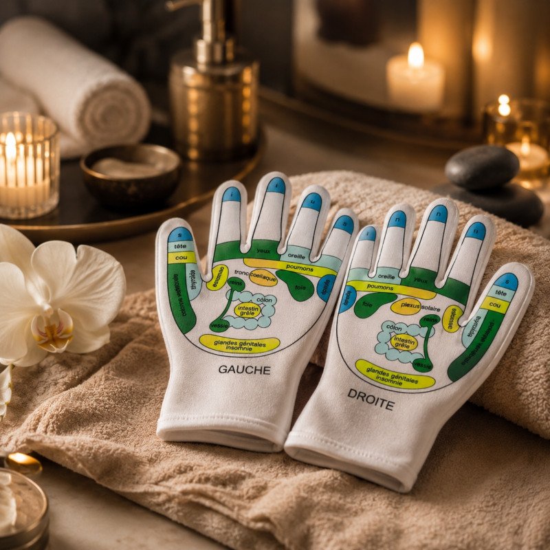 Gants adoucissants réflexologie Gants adoucissants réflexologie