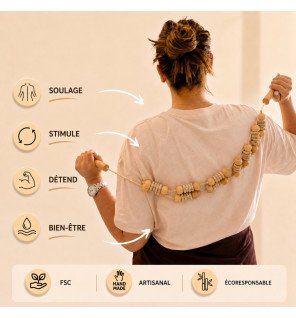 Lanière de massage en bois