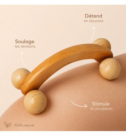 Roue de massage en bois