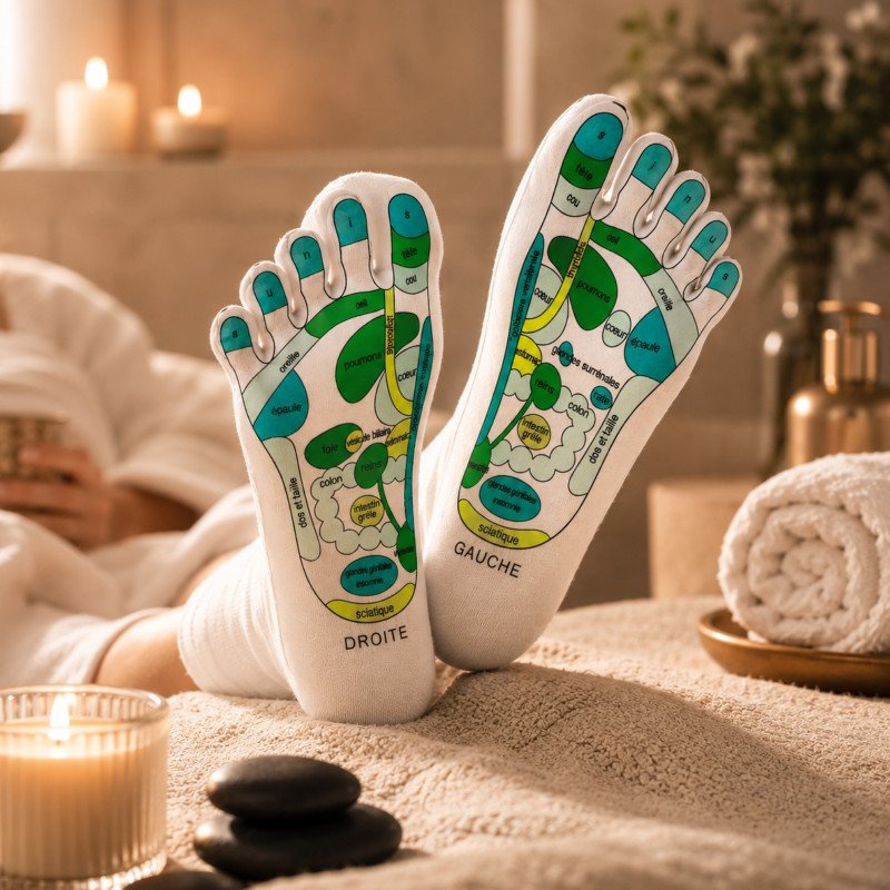 Chaussettes réflexologie adoucissantes Chaussettes réflexologie adoucissantes