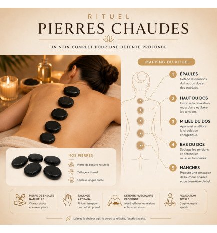 Set de 5 pierres chaudes de massage