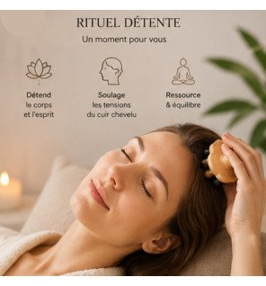 Zenaterra-Brosse en fleur à Cuir Chevelu en Bois FSC Hêtre et Pierres Naturelles-Sun&Sia-Massage
