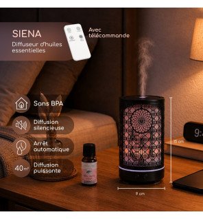 Zenaterra-Diffuseur Siena + 4 huiles essentielles indispensables-Zen'Arôme-Coffrets Aromathérapie