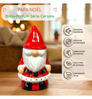  brûle-parfum décoratif pour noël placé près d’un sapin illuminé