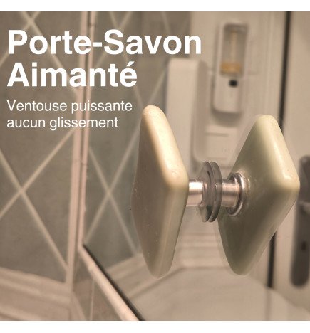 Porte-savon magnétique à ventouse sans perçage