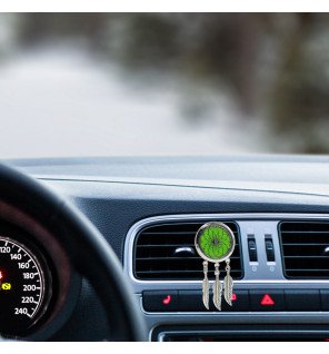  vue rapprochée du clip d’aromathérapie avec buvard coloré prêt à l’emploi