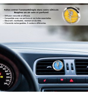  ambiance intérieure de voiture avec diffuseur installé et lumière douce