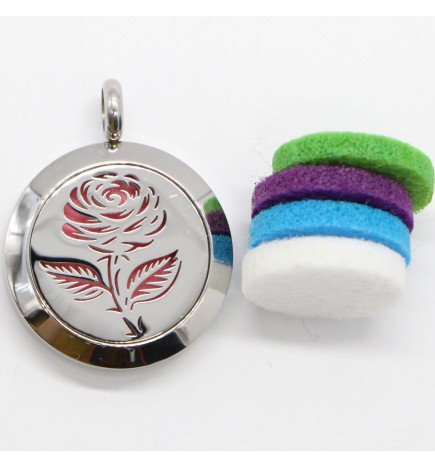 Collier diffuseur Soli rose bijoux aromathérapie