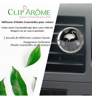  diffuseur décoratif flamant rose apportant une touche colorée à l’intérieur de la voiture