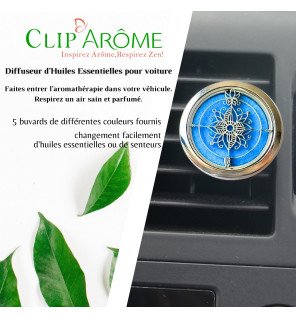  diffuseur pour voiture en métal argenté avec motif floral lotus