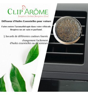  diffuseur mandala en métal argenté avec coussinets colorés