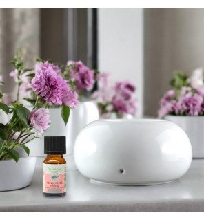  détail du couvercle amovible du diffuseur ZenCeram blanc pour un remplissage facile