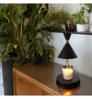  lampe diffuseur de bougie parfumée avec bougie insérée et lumière douce diffusée