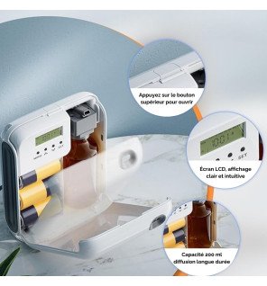  diffuseur connecté bluetooth placé dans une salle d’attente lumineuse