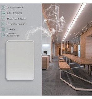  diffuseur portable dp200 en fonctionnement avec une douce lumière d’ambiance