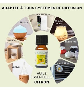  huile essentielle citron 10 ml mise en scène dans une salle de bain épurée
