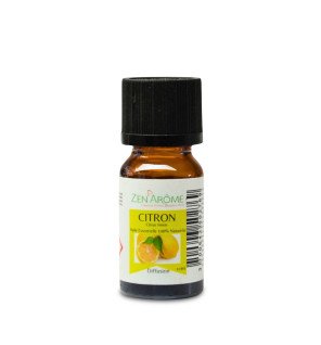  huile essentielle citron 10 ml présentée avec d’autres huiles essentielles pour une ambiance bien-être