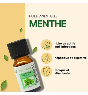  huile essentielle menthe arvensis sur une étagère de salle de bain ambiance bien-être