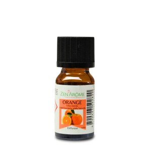  huile essentielle orange douce 10 ml placée dans une salle de bain pour une sensation de fraîcheur