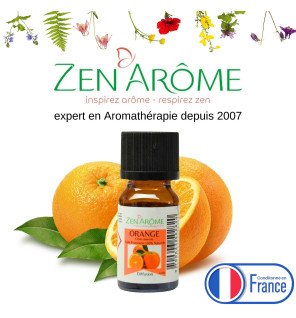  bouteille d’huile essentielle orange douce utilisée dans un diffuseur pour une ambiance relaxante