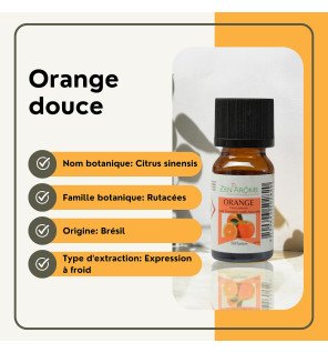  gros plan sur l’étiquette du flacon orange douce pour montrer les détails du packaging