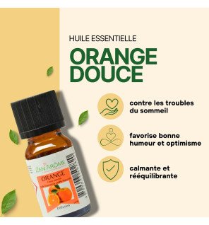  flacon d’huile essentielle orange douce 10 ml à côté de fleurs séchées pour une touche décorative
