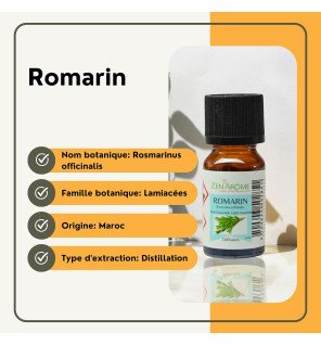  flacon d’huile essentielle de romarin placé à côté d’un diffuseur d’arômes moderne