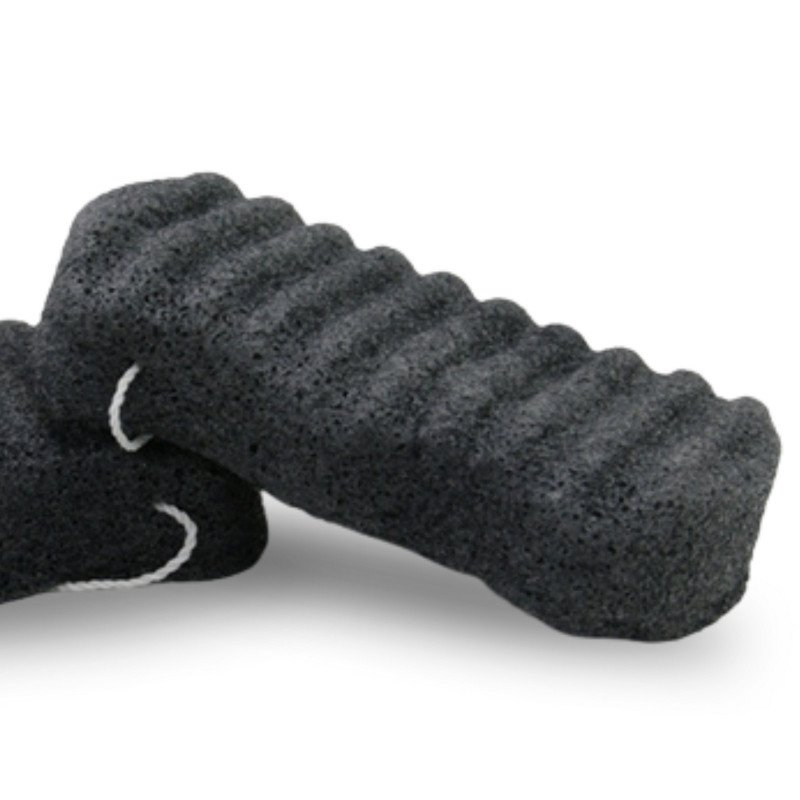 Éponge Konjac au charbon de bambou pour corps