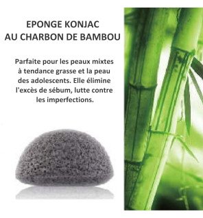  éponge konjac noire dans une salle de bain moderne pour une routine beauté quotidienne